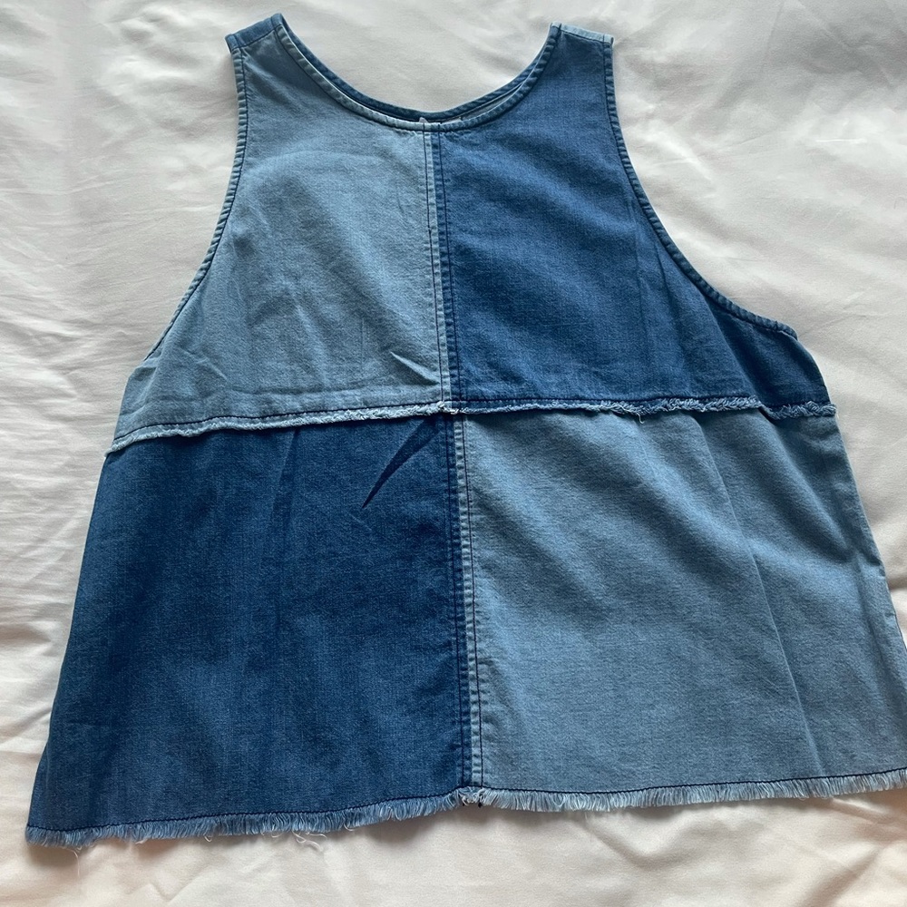 Patch Jean tank top